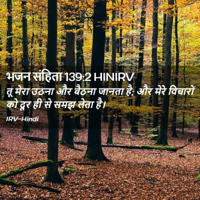 Picture 02 - भजन संहिता 139:2 HINIRV - तू मेरा उठना और - Bible Verse Picture