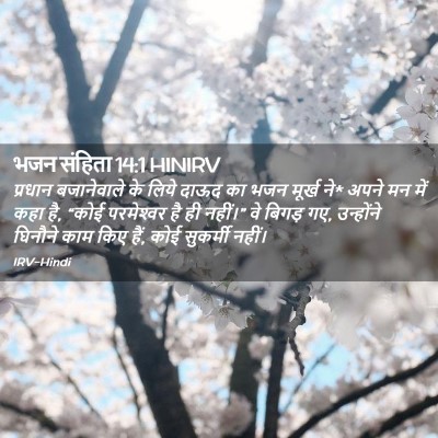 Picture 02 - भजन संहिता 14:1 HINIRV - प्रधान बजानेवाले - Bible Verse Picture