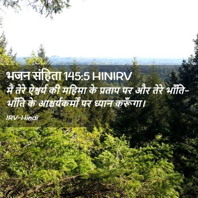 Picture 02 - भजन संहिता 145:5 HINIRV - मैं तेरे ऐश्वर्य - Bible Verse Picture