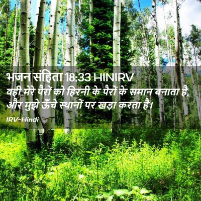 Picture 02 - भजन संहिता 18:33 HINIRV - वही मेरे पैरों को - Bible Verse Picture