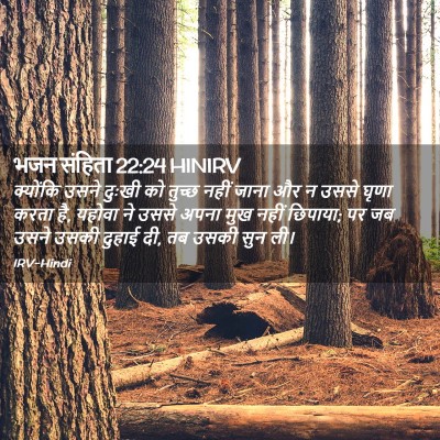 Picture 02 - भजन संहिता 22:24 HINIRV - क्योंकि उसने - Bible Verse Picture
