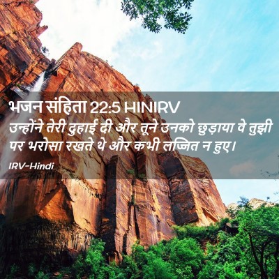 Picture 02 - भजन संहिता 22:5 HINIRV - उन्होंने तेरी - Bible Verse Picture