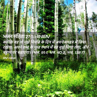 Picture 02 - भजन संहिता 27:5 HINIRV - क्योंकि वह तो मुझे - Bible Verse Picture