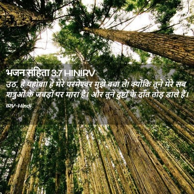 Picture 02 - भजन संहिता 3:7 HINIRV - उठ, हे यहोवा! हे - Bible Verse Picture