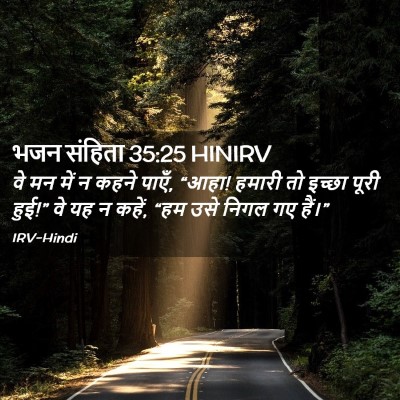 Picture 02 - भजन संहिता 35:25 HINIRV - वे मन में न कहने - Bible Verse Picture