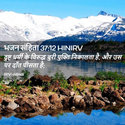 Picture 02 - भजन संहिता 37:12 HINIRV - दुष्ट धर्मी के - Bible Verse Picture