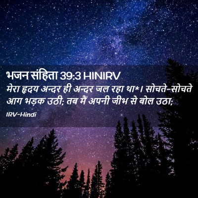 Picture 02 - भजन संहिता 39:3 HINIRV - मेरा हृदय अन्दर ही - Bible Verse Picture