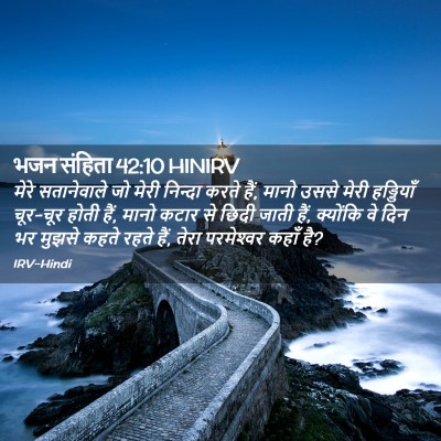 Picture 02 - भजन संहिता 42:10 HINIRV - मेरे सतानेवाले जो - Bible Verse Picture
