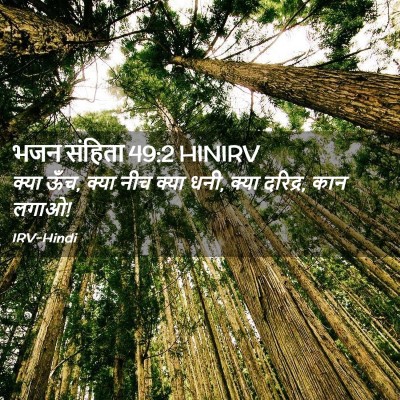Picture 02 - भजन संहिता 49:2 HINIRV - क्या ऊँच, क्या नीच - Bible Verse Picture