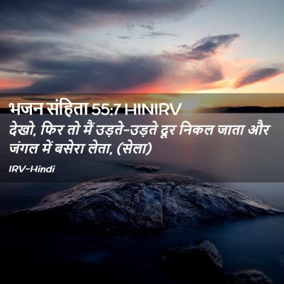 Picture 02 - भजन संहिता 55:7 HINIRV - देखो, फिर तो मैं - Bible Verse Picture