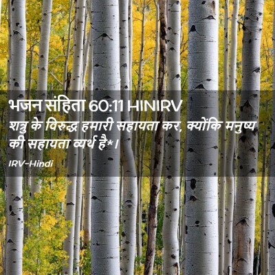 Picture 02 - भजन संहिता 60:11 HINIRV - शत्रु के विरुद्ध - Bible Verse Picture