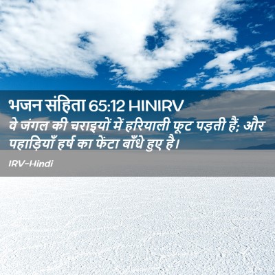 Picture 02 - भजन संहिता 65:12 HINIRV - वे जंगल की चराइयों - Bible Verse Picture