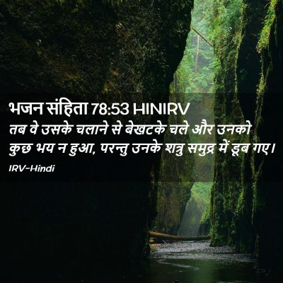 Picture 02 - भजन संहिता 78:53 HINIRV - तब वे उसके चलाने से - Bible Verse Picture