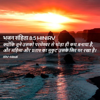 Picture 02 - भजन संहिता 8:5 HINIRV - क्योंकि तूने उसको - Bible Verse Picture