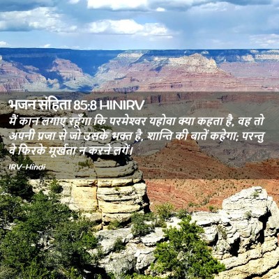 Picture 02 - भजन संहिता 85:8 HINIRV - मैं कान लगाए - Bible Verse Picture