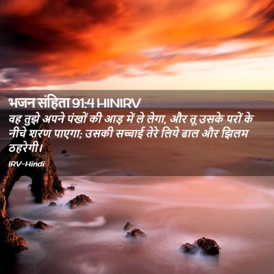 Picture 02 - भजन संहिता 91:4 HINIRV - वह तुझे अपने पंखों - Bible Verse Picture