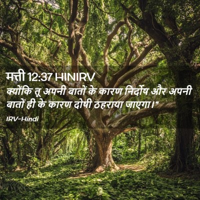 Picture 02 - मत्ती 12:37 HINIRV - क्योंकि तू अपनी - Bible Verse Picture