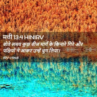 Picture 02 - मत्ती 13:4 HINIRV - बोते समय कुछ बीज - Bible Verse Picture