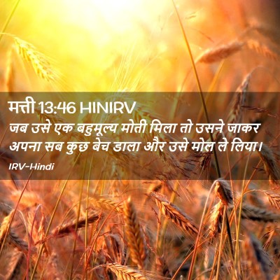 Picture 02 - मत्ती 13:46 HINIRV - जब उसे एक बहुमूल्य - Bible Verse Picture