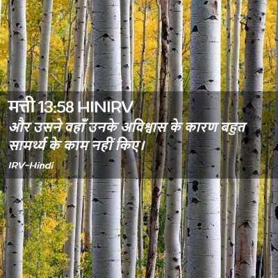 Picture 02 - मत्ती 13:58 HINIRV - और उसने वहाँ उनके - Bible Verse Picture