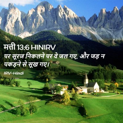 Picture 02 - मत्ती 13:6 HINIRV - पर सूरज निकलने पर - Bible Verse Picture
