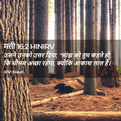 Picture 02 - मत्ती 16:2 HINIRV - उसने उनको उत्तर - Bible Verse Picture