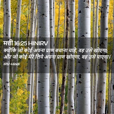 Picture 02 - मत्ती 16:25 HINIRV - क्योंकि जो कोई - Bible Verse Picture