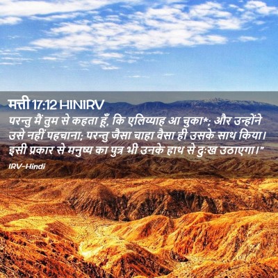 Picture 02 - मत्ती 17:12 HINIRV - परन्तु मैं तुम से - Bible Verse Picture