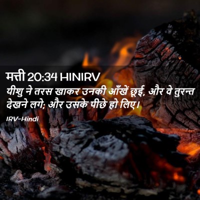 Picture 02 - मत्ती 20:34 HINIRV - यीशु ने तरस खाकर - Bible Verse Picture