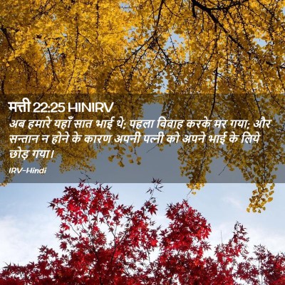 Picture 02 - मत्ती 22:25 HINIRV - अब हमारे यहाँ सात - Bible Verse Picture