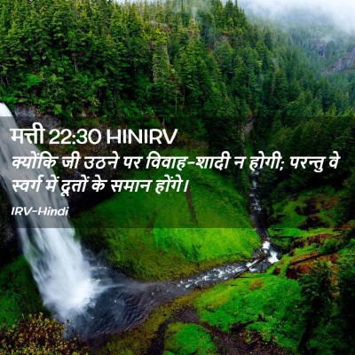 Picture 02 - मत्ती 22:30 HINIRV - क्योंकि जी उठने पर - Bible Verse Picture