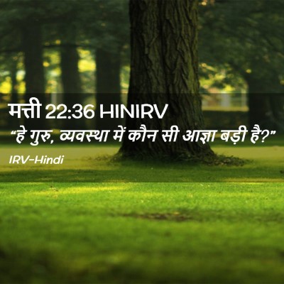 Picture 02 - मत्ती 22:36 HINIRV - “हे गुरु, व्यवस्था - Bible Verse Picture