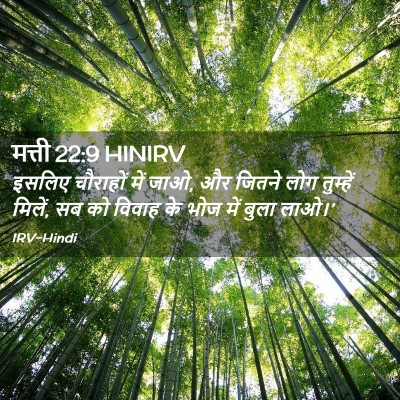 Picture 02 - मत्ती 22:9 HINIRV - इसलिए चौराहों में - Bible Verse Picture