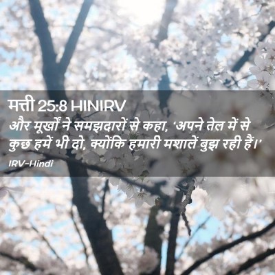 Picture 02 - मत्ती 25:8 HINIRV - और मूर्खों ने - Bible Verse Picture