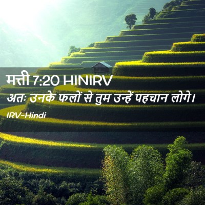 Picture 02 - मत्ती 7:20 HINIRV - अतः उनके फलों से - Bible Verse Picture