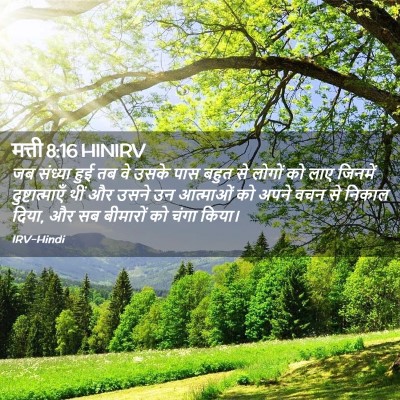 Picture 02 - मत्ती 8:16 HINIRV - जब संध्या हुई तब वे - Bible Verse Picture