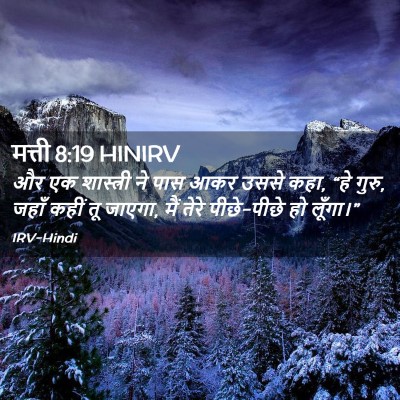 Picture 02 - मत्ती 8:19 HINIRV - और एक शास्त्री ने - Bible Verse Picture