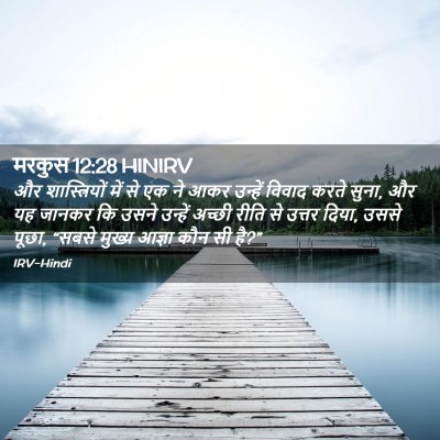 Picture 02 - मरकुस 12:28 HINIRV - और शास्त्रियों - Bible Verse Picture