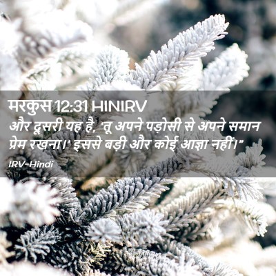 Picture 02 - मरकुस 12:31 HINIRV - और दूसरी यह है, ‘तू - Bible Verse Picture