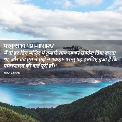 Picture 02 - मरकुस 14:49 HINIRV - मैं तो हर दिन - Bible Verse Picture