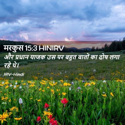Picture 02 - मरकुस 15:3 HINIRV - और प्रधान याजक उस - Bible Verse Picture