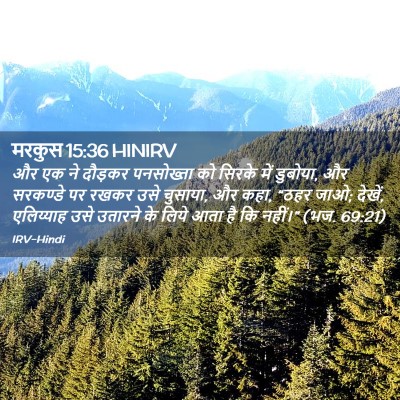 Picture 02 - मरकुस 15:36 HINIRV - और एक ने दौड़कर - Bible Verse Picture
