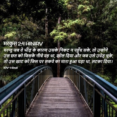Picture 02 - मरकुस 2:4 HINIRV - परन्तु जब वे भीड़ - Bible Verse Picture