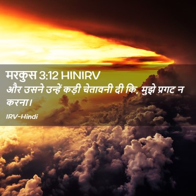 Picture 02 - मरकुस 3:12 HINIRV - और उसने उन्हें - Bible Verse Picture