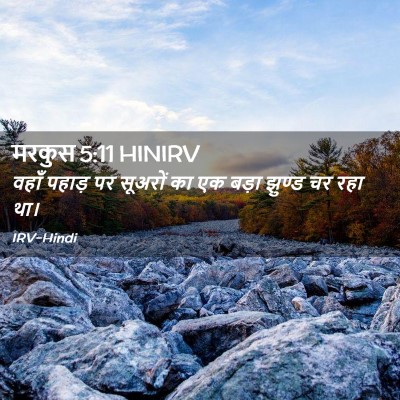 Picture 02 - मरकुस 5:11 HINIRV - वहाँ पहाड़ पर - Bible Verse Picture