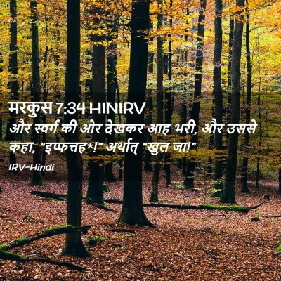 Picture 02 - मरकुस 7:34 HINIRV - और स्वर्ग की ओर - Bible Verse Picture