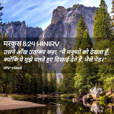 Picture 02 - मरकुस 8:24 HINIRV - उसने आँख उठाकर कहा, - Bible Verse Picture