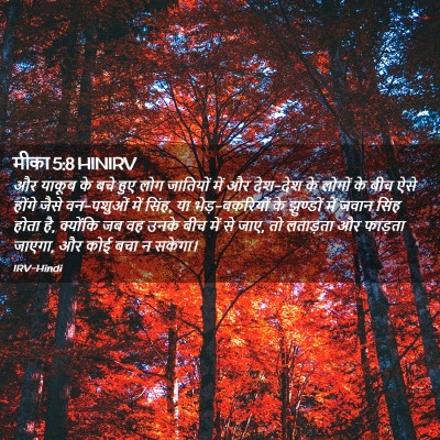 Picture 02 - मीका 5:8 HINIRV - और याकूब के बचे हुए - Bible Verse Picture