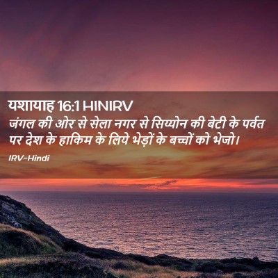 Picture 02 - यशायाह 16:1 HINIRV - जंगल की ओर से सेला - Bible Verse Picture