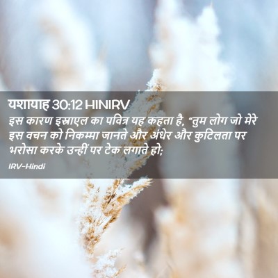 Picture 02 - यशायाह 30:12 HINIRV - इस कारण इस्राएल का - Bible Verse Picture